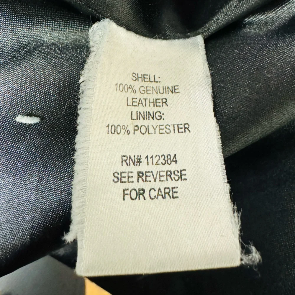 CALVIN KLEIN Leather Jacket women Size Large Full Zipper